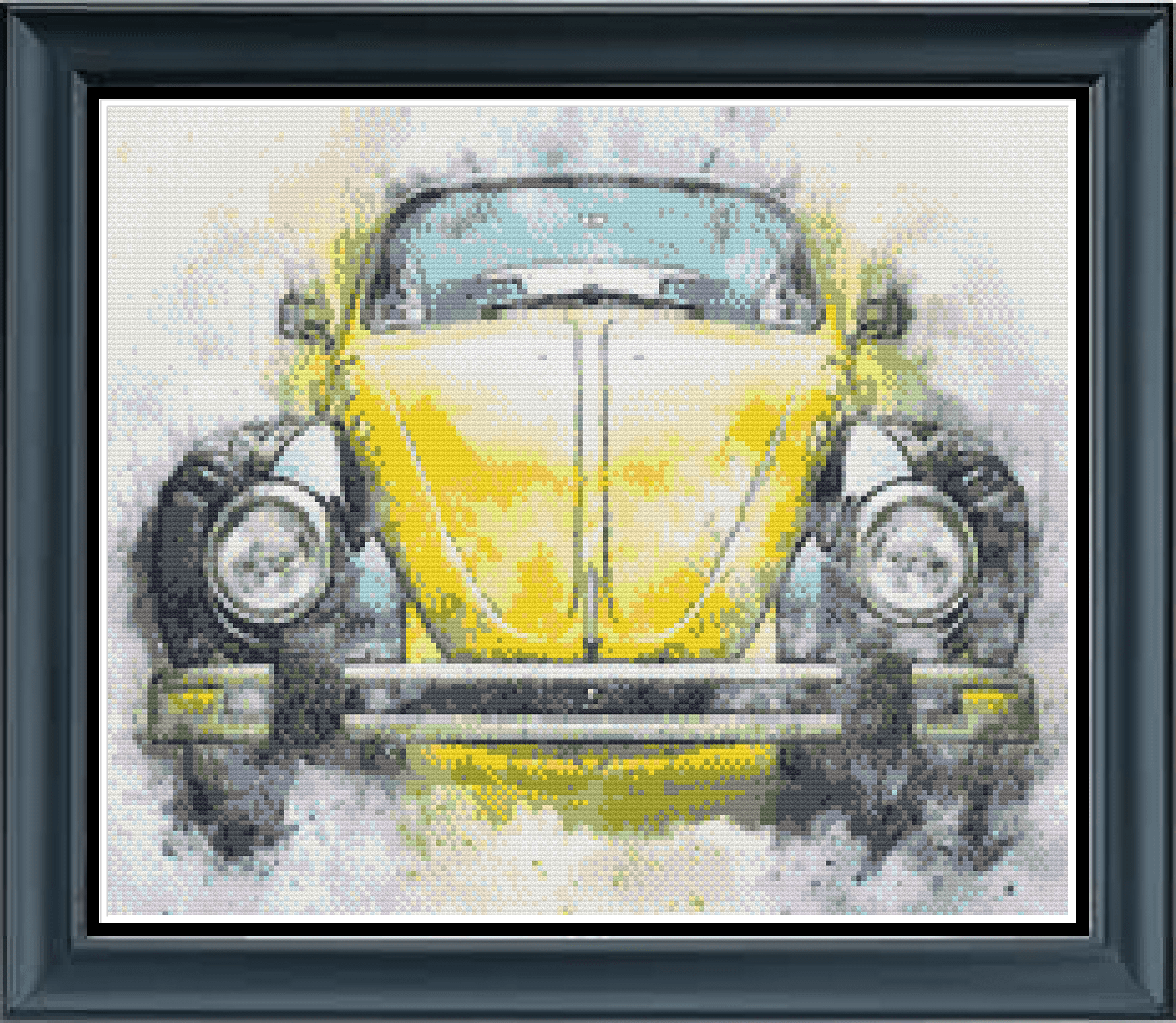 Stitching Jules Design Cross Stitch Pattern Classic VW Bug Yellow Car Cross Stitch Pattern